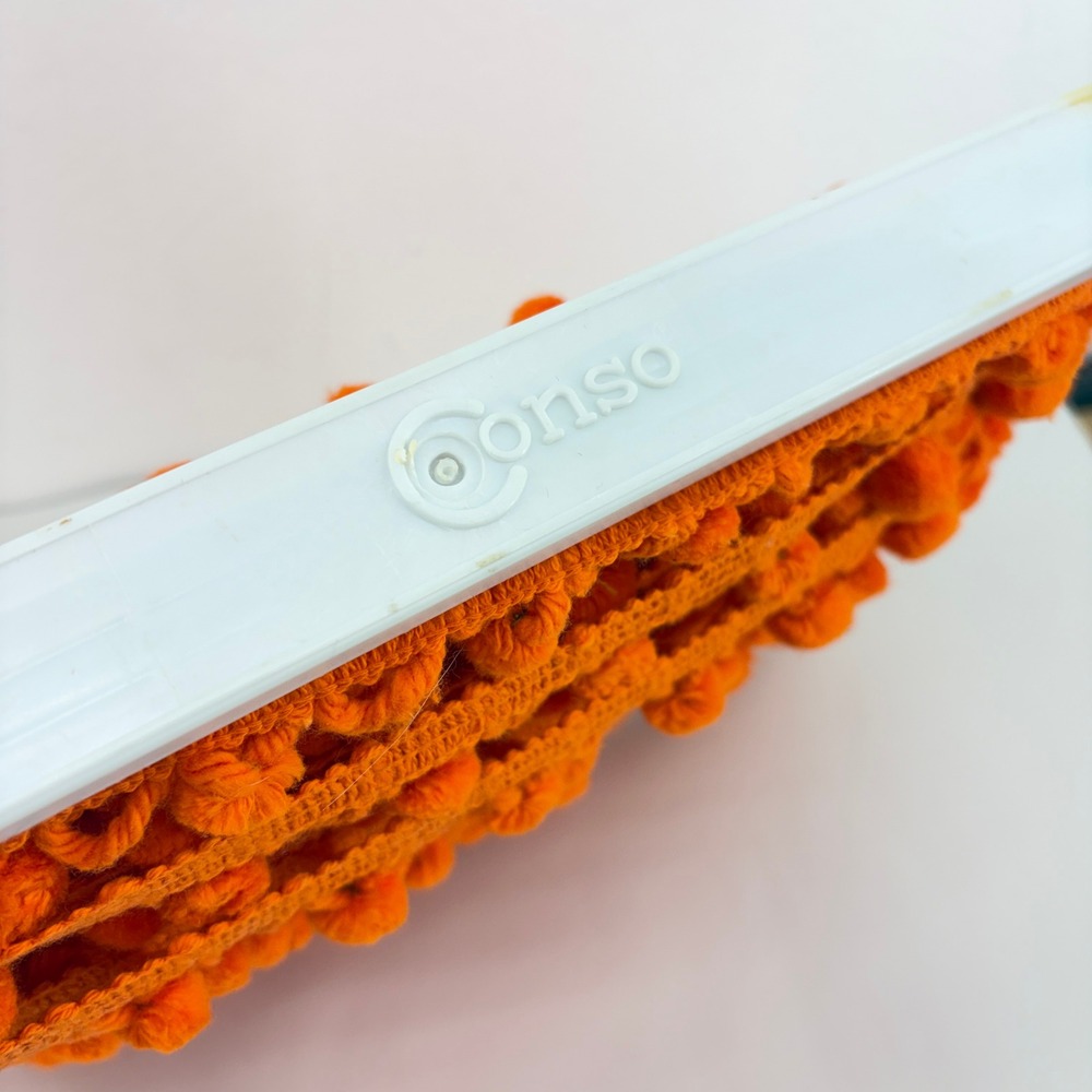 Conso 11243 Orange Pom Pom Fringe Trim 1" 23 Yard Upholstery Drapery Vintage MCM - Picture 3 of 5